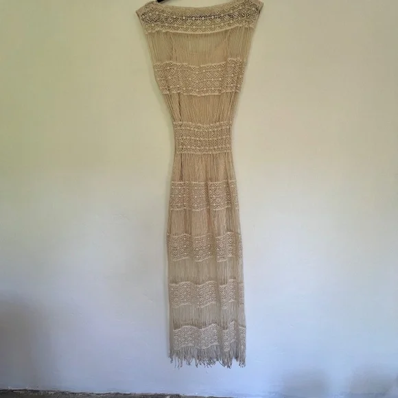 Callahan Cream Fringe Maxi Dress - Picture 9 of 16